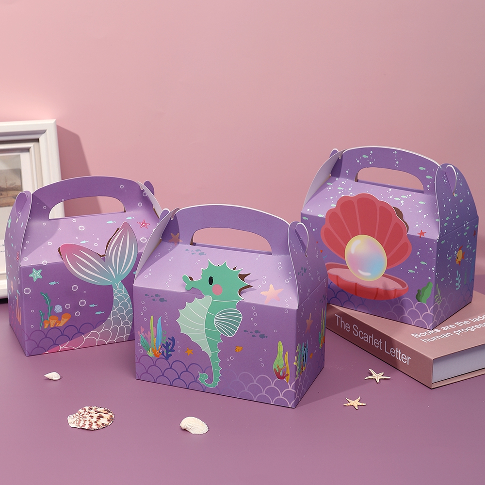 Wedding Favor Box - 6pcs Mermaid Gift Paper Bags Ocean