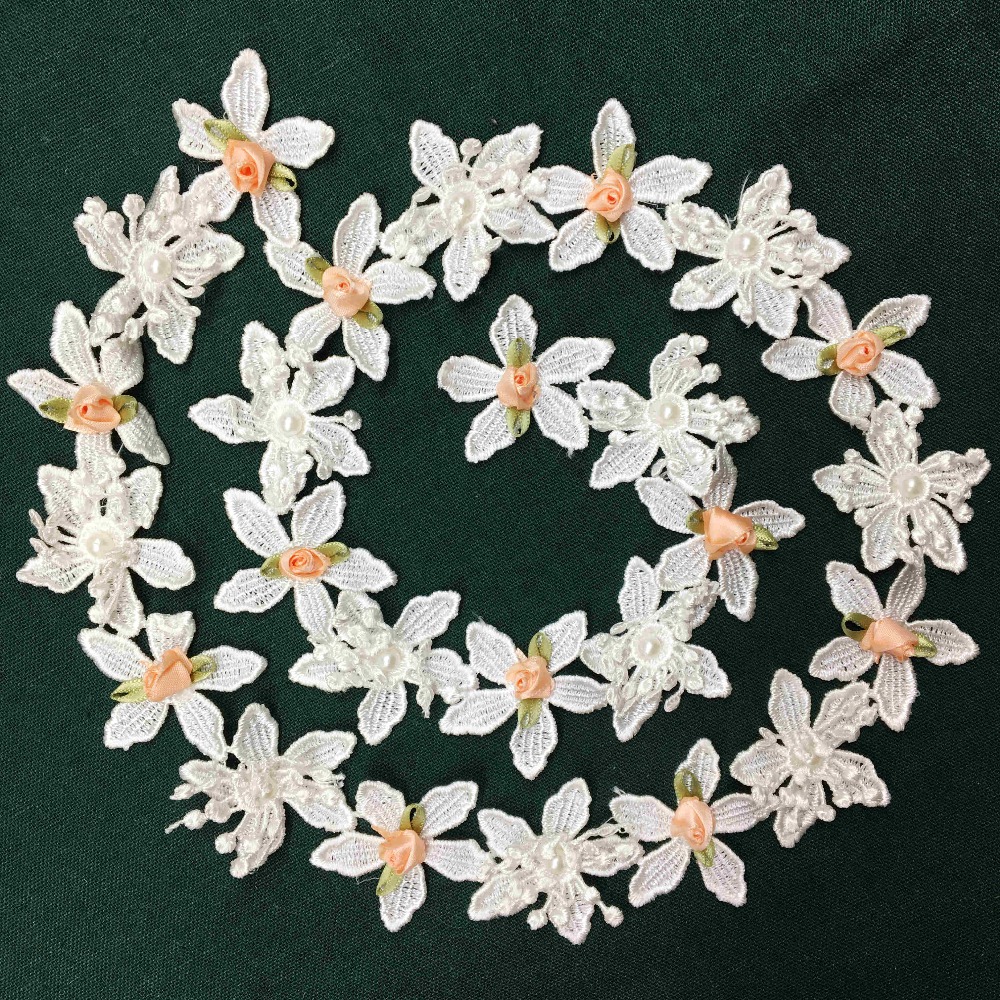 Wedding Water Supply - 50Pcs Soluble Pearl Flower Lace For