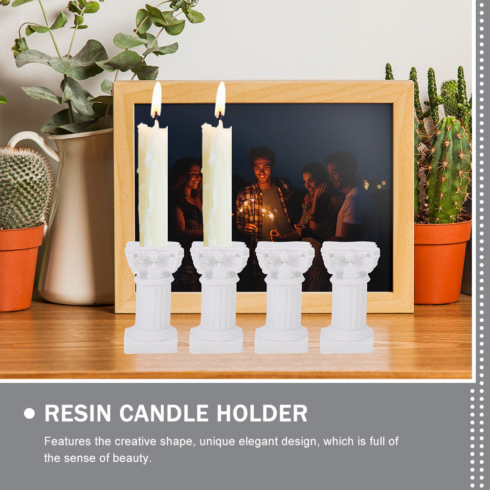 Wedding Decoration Supply - 4Pcs Roman Column Holders Resin Decorative