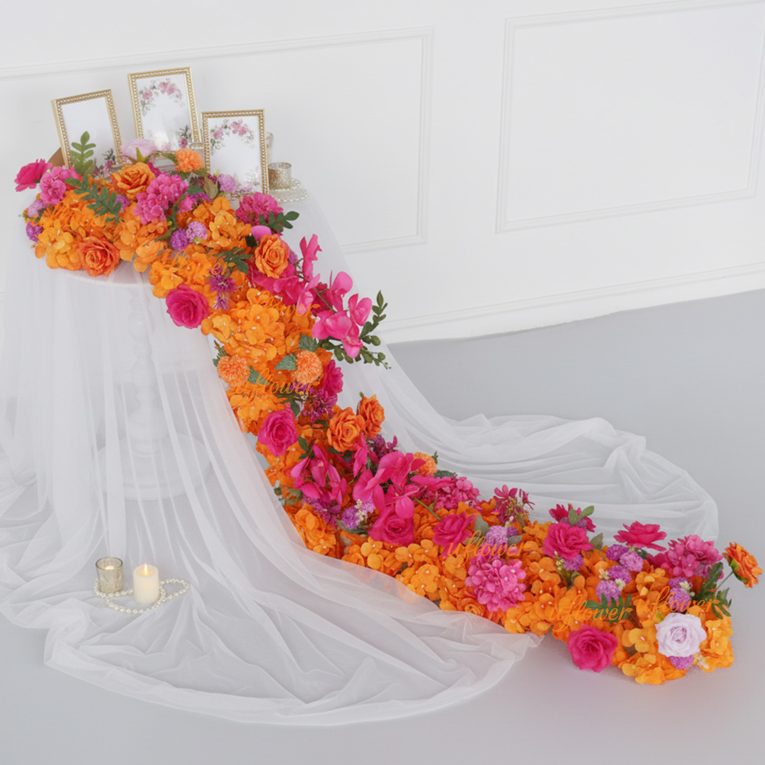 Aisle Runner White - Uflower Wedding Decorations Artificial Silk Flowers