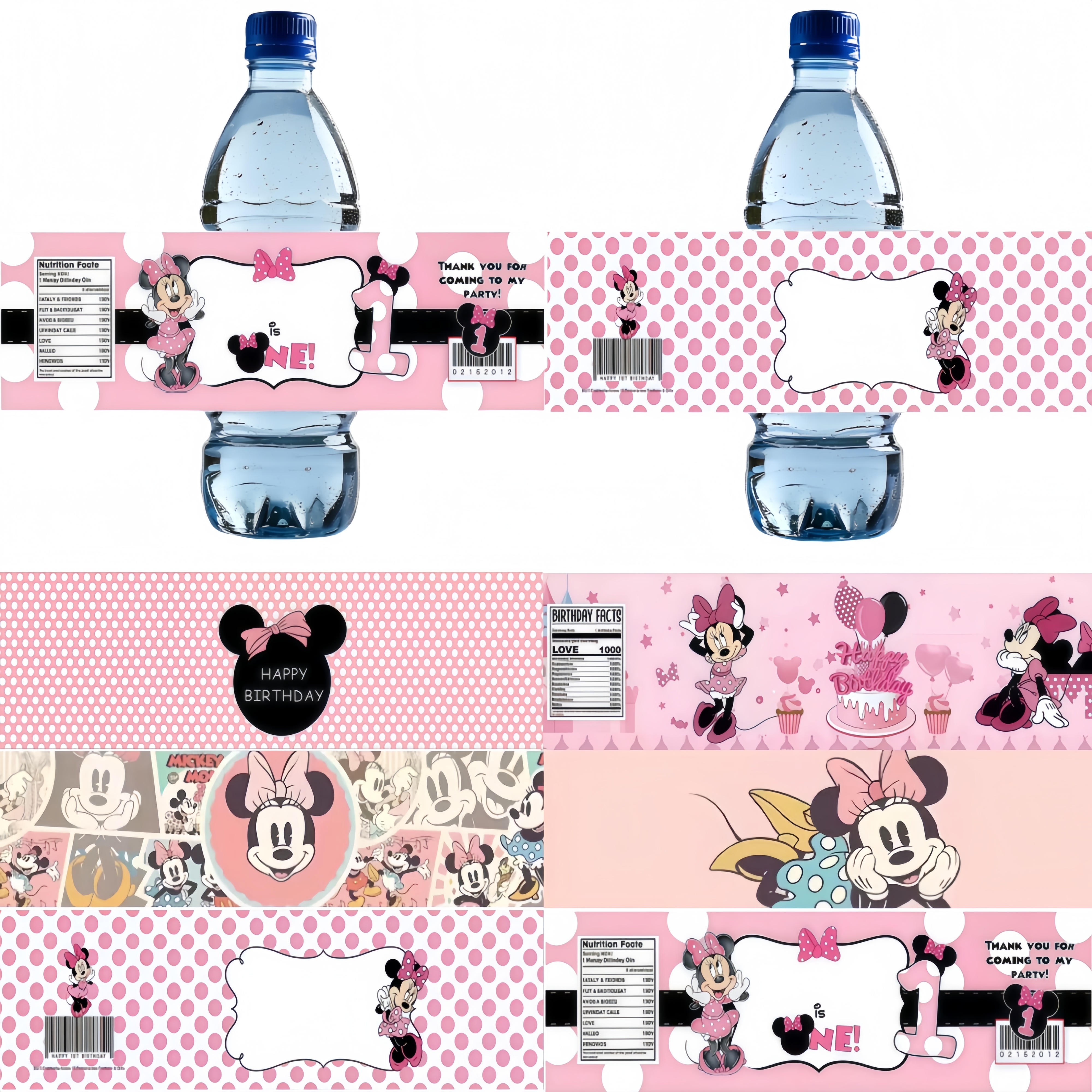 Minnie Party Supplies Bottle L - مراجعة Wedding Water Supply وسعره