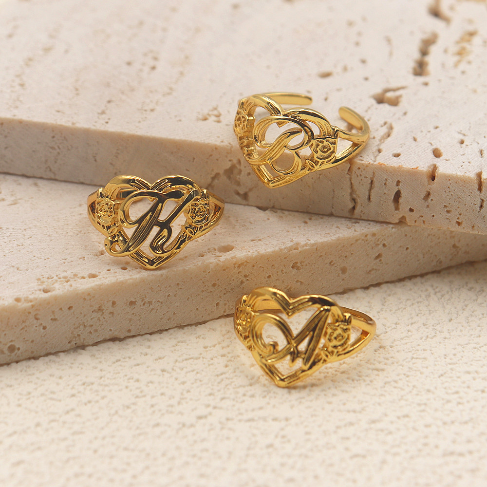Gold Personalized Initials Hea - مراجعة Wedding Z وسعره