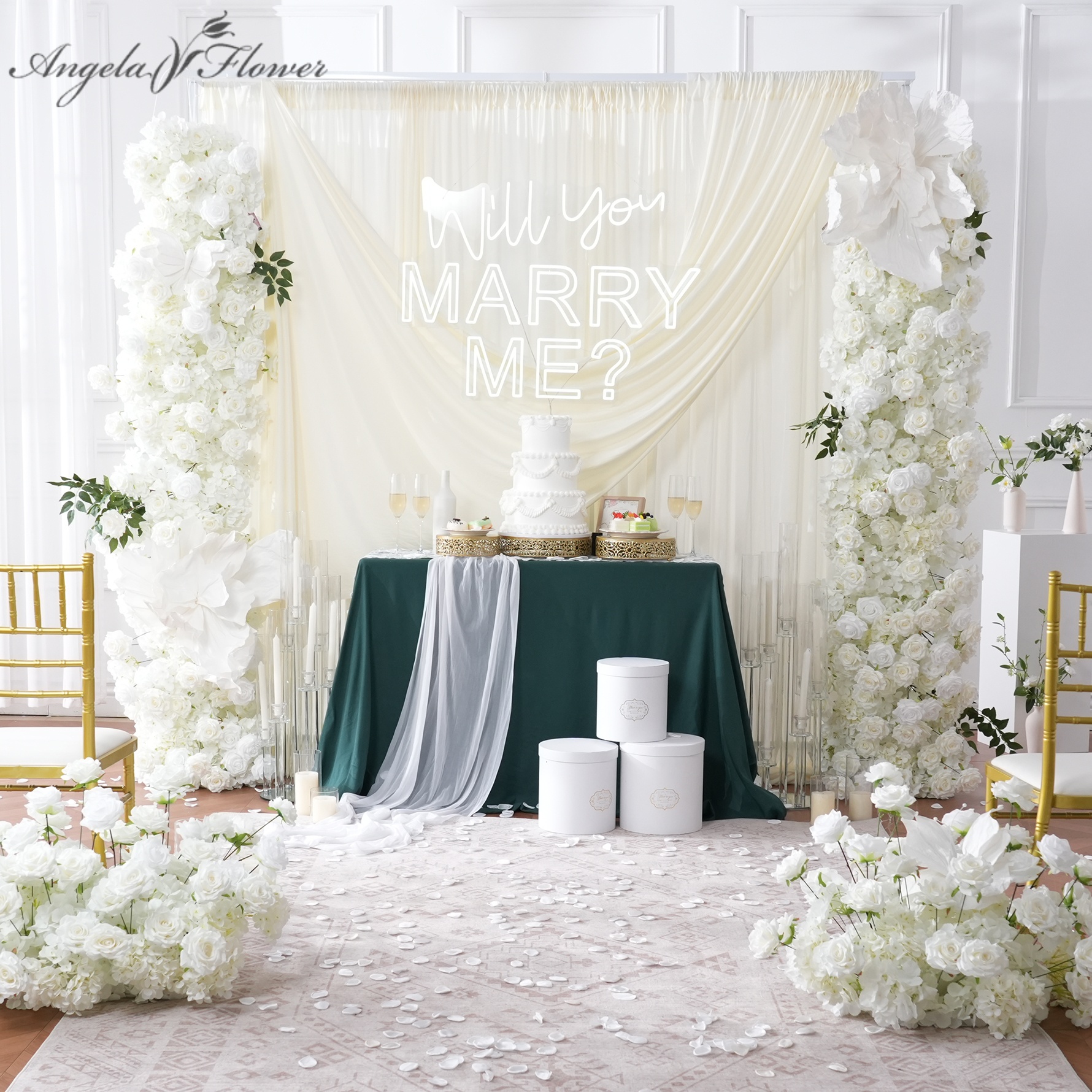 Angela A8147 White Rose Hydran - مراجعة Aisle Runner White وسعره