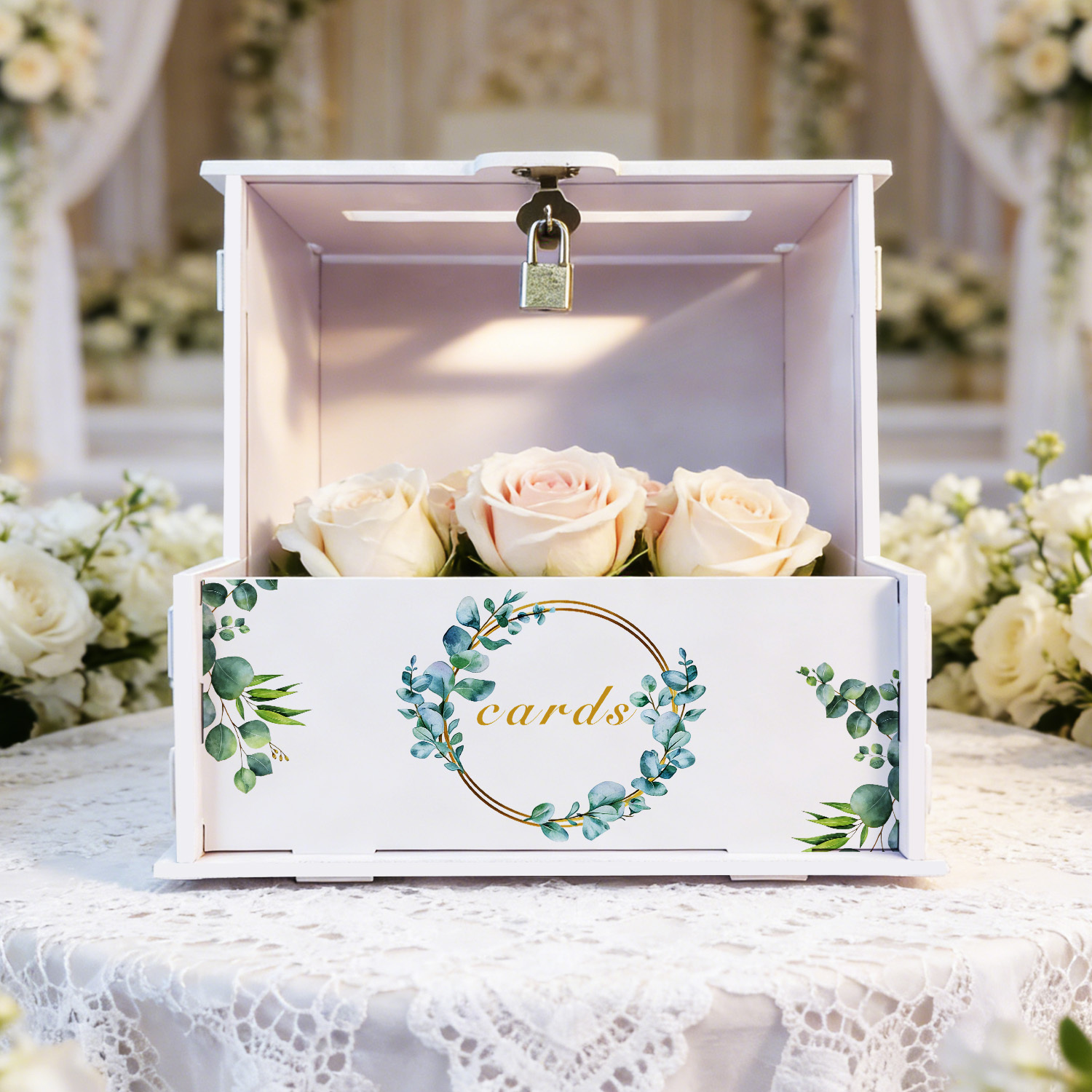 White PVC Wedding Card Boxes w - مراجعة Wedding Favor Box وسعره