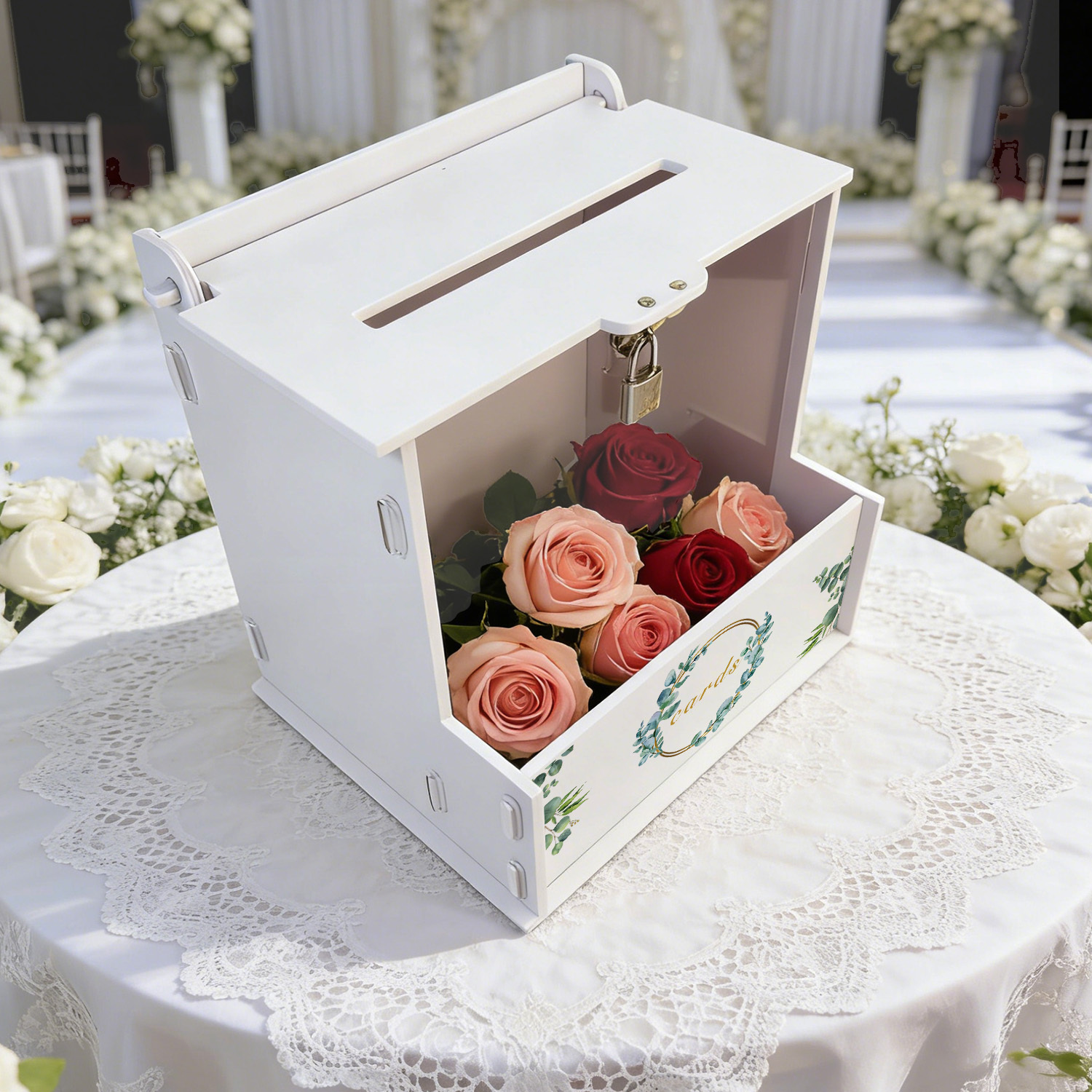 White PVC Wedding Card Boxes w - مراجعة Wedding Favor Box وسعره