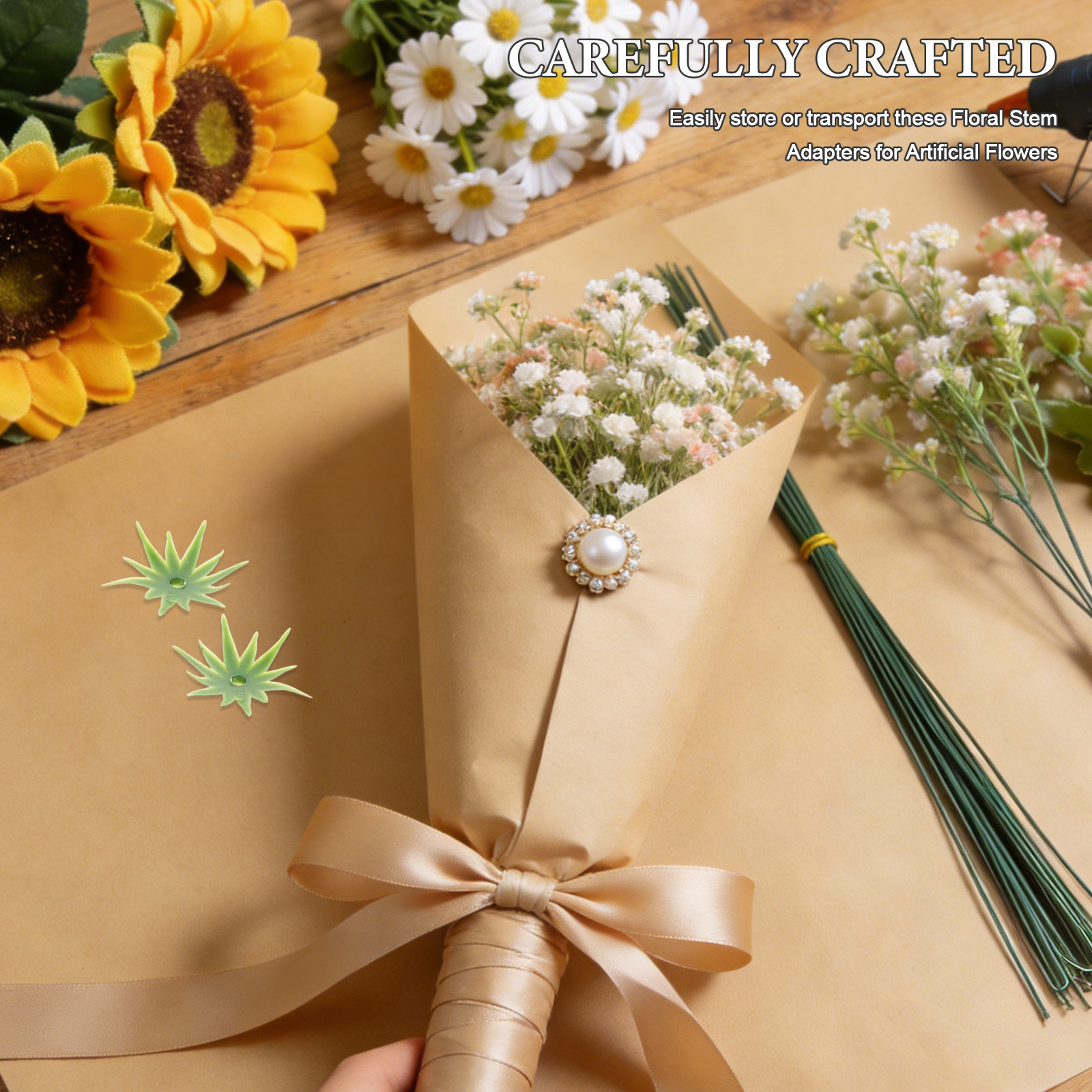 40Pcs Artificial Flower Calyxe - مراجعة Wedding Floral Supply وسعره