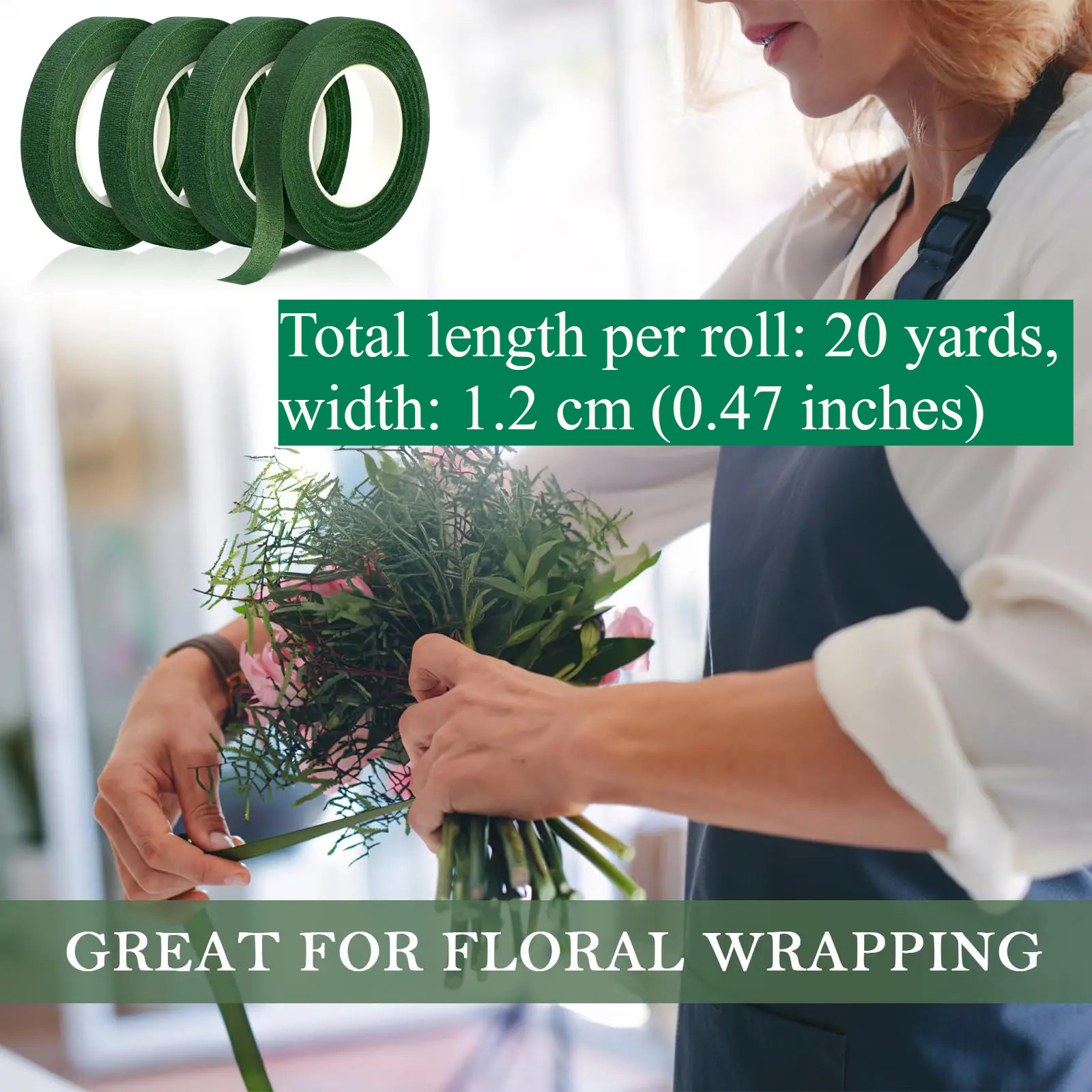 20Yards Green Bouquet Floral T - مراجعة Wedding Floral Supply وسعره