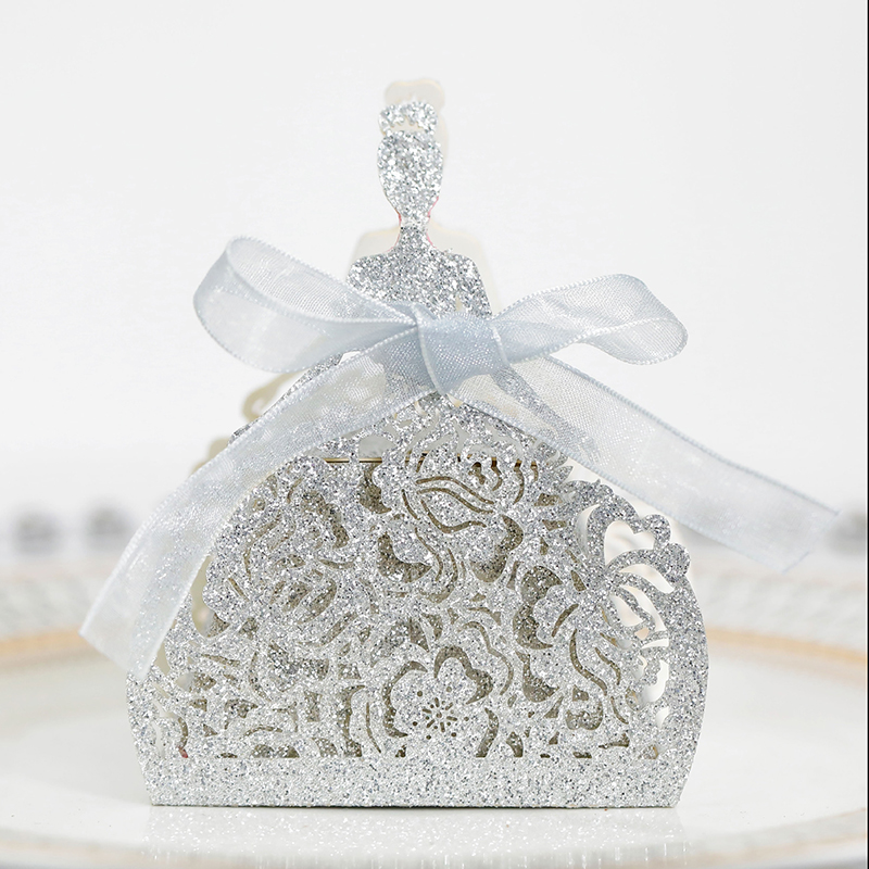 10Pcs/set Bride Flower Dresses - مراجعة Wedding Favor Box وسعره