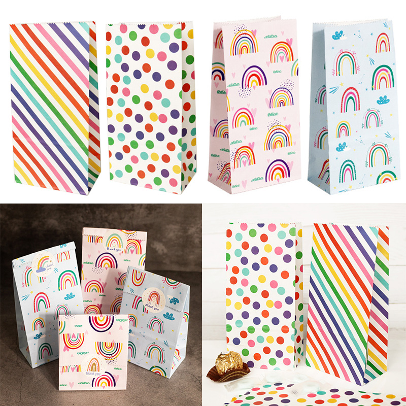 Small Paper Bags Rainbow Print - مراجعة Wedding Favor Box وسعره