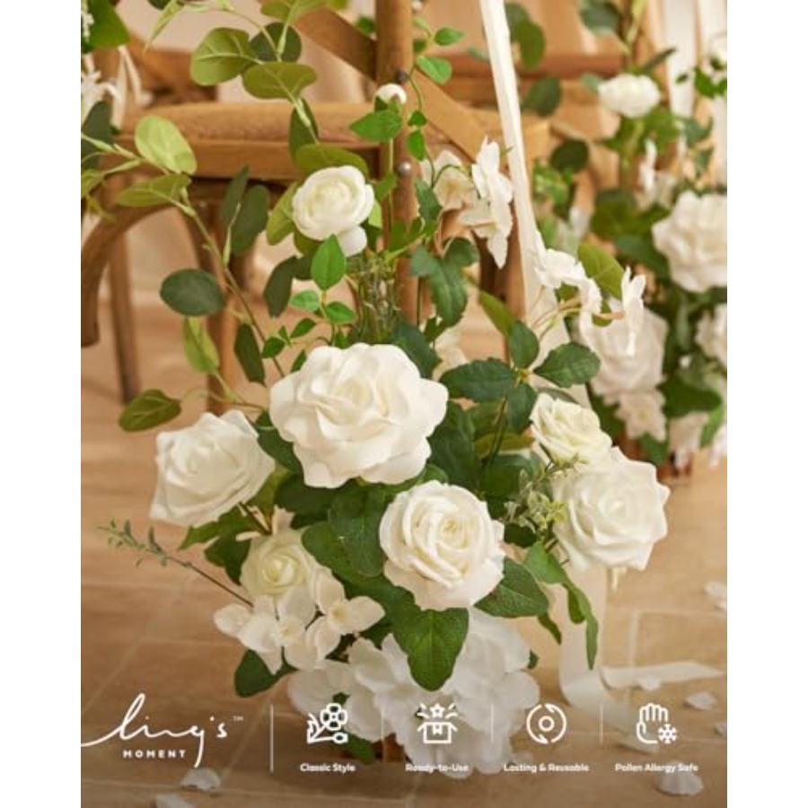 Freestanding Artificial Flower - مراجعة Aisle Runner White وسعره