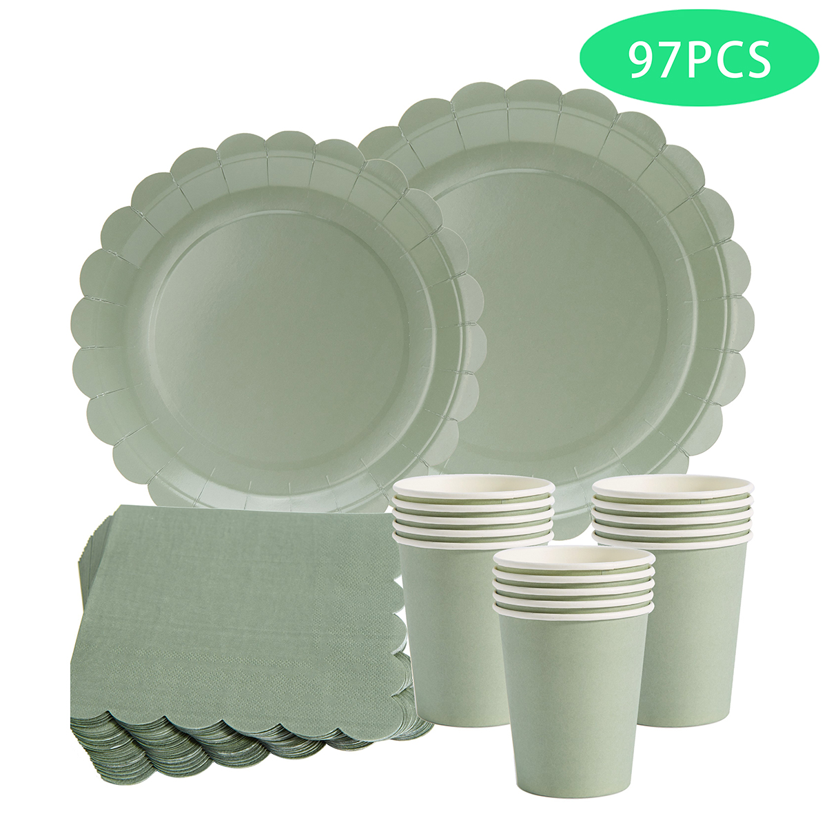 97pcs/set Disposable Tableware - مراجعة Wedding Decoration Supply وسعره