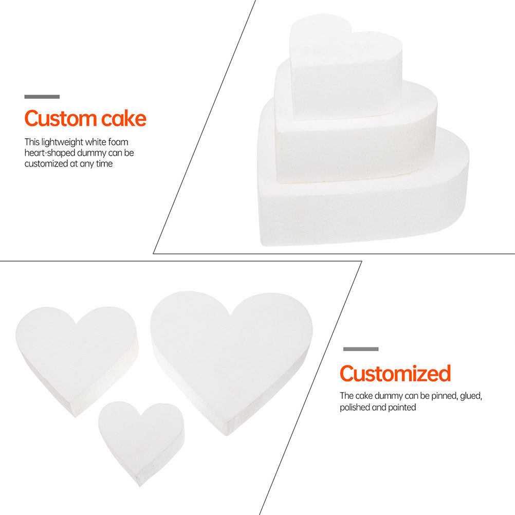 2Pcs Heart-Shaped Foam Cake Du - مراجعة Wedding Decoration Supply وسعره