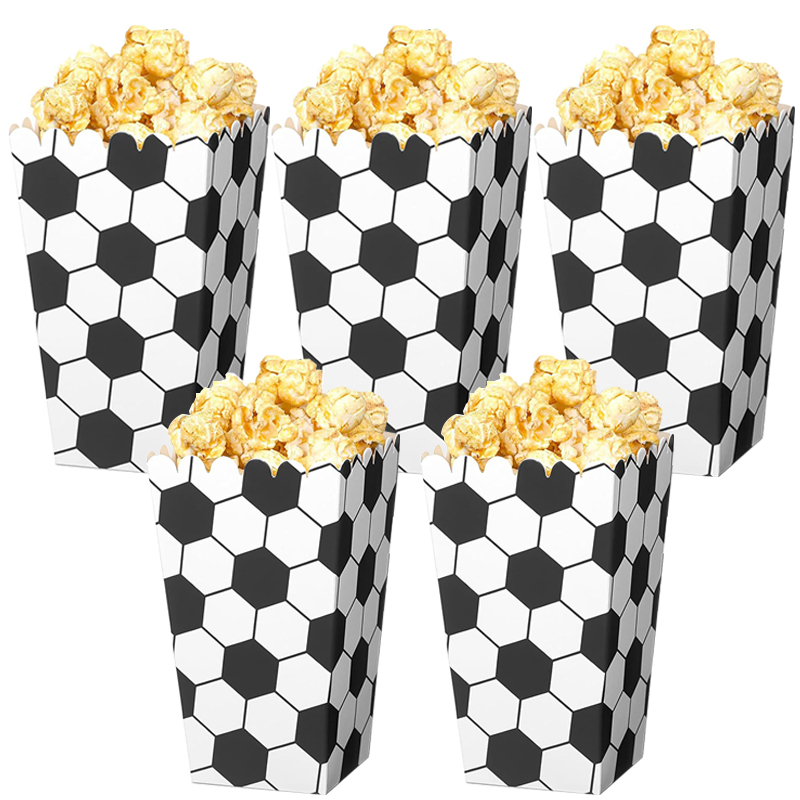 6/18Pcs  Football Popcorn Boxe - مراجعة Wedding Favor Box وسعره