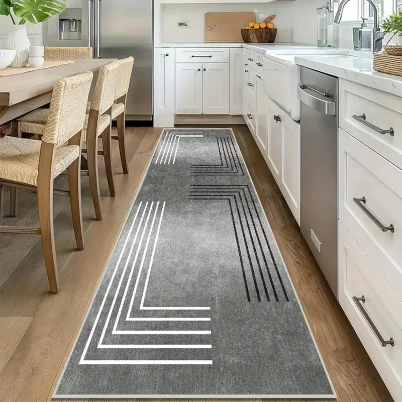 VIKAMA Modern Abstract Geometr - مراجعة Aisle Runner White وسعره