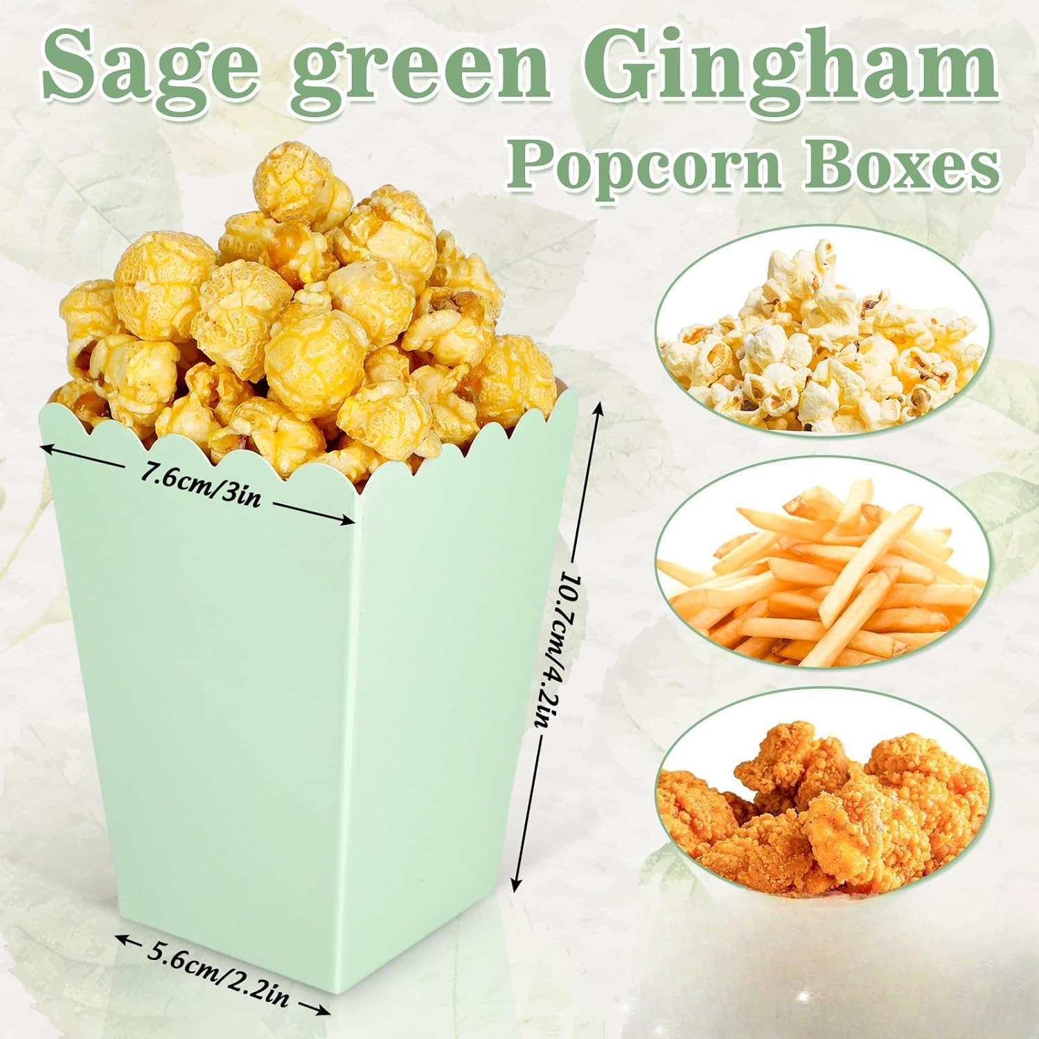 12 pcs  Sage Green Mini Popcor - مراجعة Wedding Favor Box وسعره