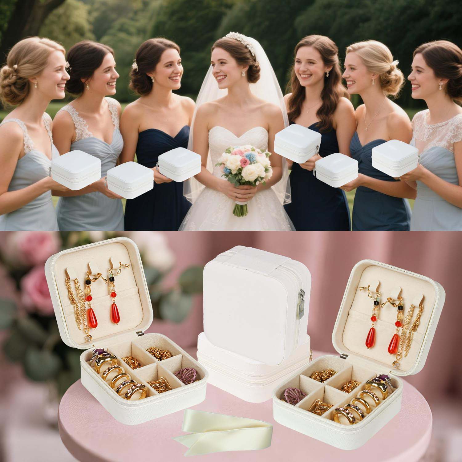 6-50pcs Travel Jewelry Case Br - مراجعة Wedding Favor Box وسعره
