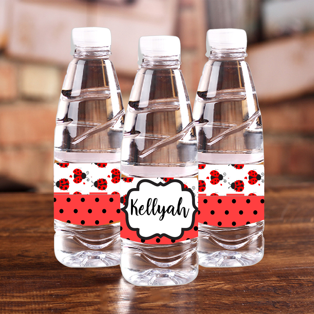 Personalised Ladybug Red Polka - مراجعة Wedding Water Supply وسعره