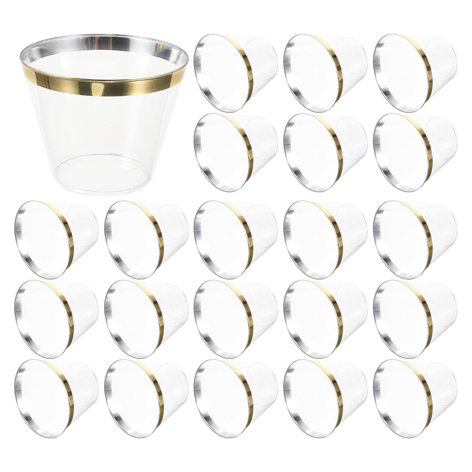 25pcs Gold Foil Plastic Clear  - مراجعة Wedding Water Supply وسعره